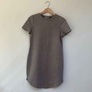 Banana lemon gray fitted dress.